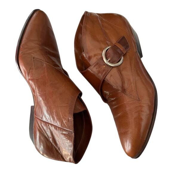 Vintage 9 West Mercedes brown boots with side buckle strap closing size 7.5 - Picture 7 of 16